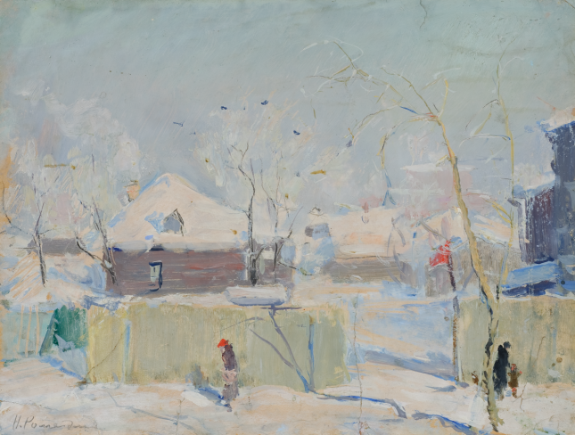 Field of Russian Landscape. Painting of Nikolay Romadin from private collections