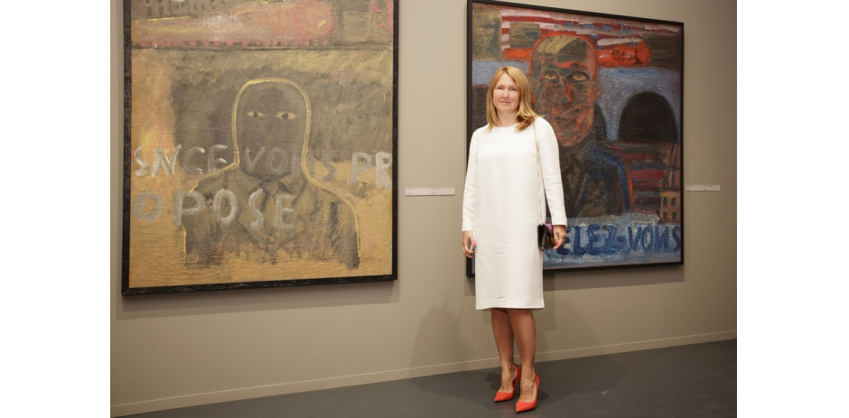 Inna Bazhenova at "Mikhail Roginsky. Beyond the 'Red Door'" exhibition. Venice Architecture Biennale 2014