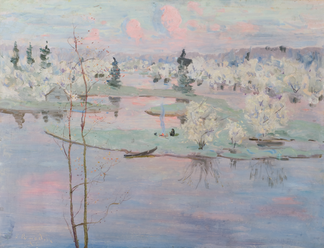 Field of Russian Landscape. Painting of Nikolay Romadin from private collections