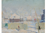 Field of Russian Landscape. Painting of Nikolay Romadin from private collections